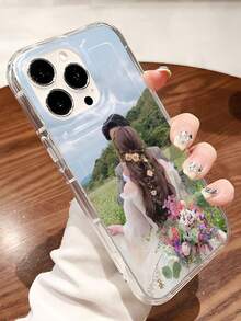 1pc Customized Couple Wedding, Wedding Photo Thick Shockproof Phone Case, Protective Cover, Gift For Wife/Husband, Customized Design For S21 22 23 24, A12 A13 A15 A14/A21s, XR 11 13 15 16 Pro Max,2025phonecase,Cute Phone Cases, Couple Phone Case - Clear - View 5