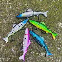 1 Set Fishing Lure Kit - Multi-Section Swimbait Lures With 3D Eyes And Laser Skin Hard Baits, Made Of ABS Material, Sharp Hooks, Targeting Aggressive Fish Species, Suitable For Freshwater And Saltwater Fishing, Freshwater Fishing Gear | Fashionable Swimbait | PVC Structure