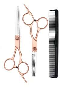 1件/2件/3件装不锈钢理发剪刀套装，专业美发剪刀，适用于打薄、修剪，沙龙造型工具，金色和粉色可选，配有梳子、理发配件、吹风机、头发、理发师、美发工具、美发产品、边缘梳、理发配件、旅行、吹风机、美发用品、发胶、卷发产品、理发剪刀、圣诞节、理发店、理发配件、美发、吹风机、卷发梳、美发设备、旅行必备、发型、美发、头发、旅行、美发产品、美发工具、美发用品、理发师、理发配件、理发店、美发设备