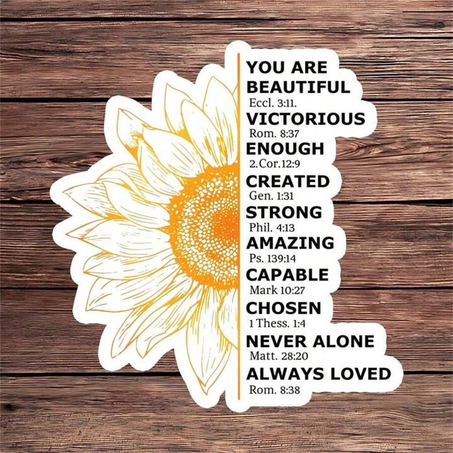 Adesivo com citação positiva 2 peças, decalque de vinil inspirador de girassol, adesivo com mensagem motivacional e inspiradora, adesivo à prova d'água para laptop, diário, garrafa de água, decoração pessoal, ideia de presente, decalque estético de girassol para autoaperfeiçoamento e encorajamento, adesivo de motivação para saúde mental