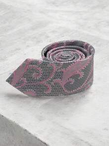 Luxury Men's Skinny Ties Polyester Silk Solid Polka Dot Striped Check Skinny Jacquard Groomsman Tie - 軍綠色 - 查看 3