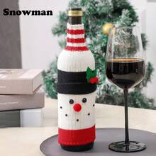 Christmas Decorations Santa Claus Wine Bottle Covers, Knitted Champagne Bottle Sleeves, For Restaurant Holiday Settings Christmas, Halloween, Thanksgiving Gifts Easter Gifts Christmas Decorations Christmas Gifts Christmas Decorations Home Christmas Gifts Christmas Decor
