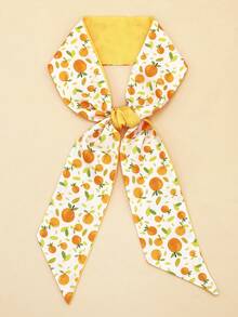 1 件草莓、樱桃、柠檬水果印花 96*6 英寸围巾，新款女士时尚百搭腰带、头带、发饰、时尚围巾 - 彩色 - 查看 8