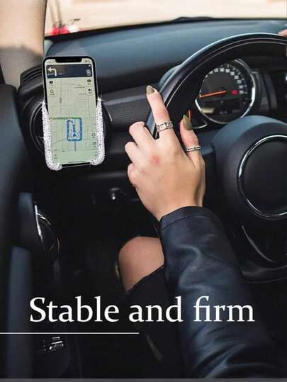 حامل هاتف سيارة كريستالي مرصع بالراين ستون قابل للتعديل 360 درجة، حامل هاتف عالمي للتثبيت على فتحة تهوية لوحة القيادة