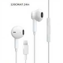 Lightning Port Wired Earphones - High-Fidelity Sound Quality, Built-In Microphone And Remote Control, Compatible With IPad And Other Apple Devices With Lightning Port, Plug And Play, Suitable For IPhone 14/13/12/11/XR/XS/X/8/SE/Pro/Pro Max, Supports All IOS Systems, Noise Cancellation, In-Ear Headphones - White - View 9
