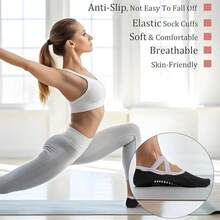1 Paar Damen Pilates Socken, Yoga Socken mit rutschfestem strukturiertem offenen Zehendesign, geeignet für Yoga, Pilates, Ballett, Balletttraining und barfuß Workouts