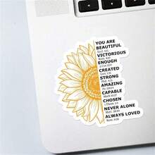 Adesivo com citação positiva 2 peças, decalque de vinil inspirador de girassol, adesivo com mensagem motivacional e inspiradora, adesivo à prova d'água para laptop, diário, garrafa de água, decoração pessoal, ideia de presente, decalque estético de girassol para autoaperfeiçoamento e encorajamento, adesivo de motivação para saúde mental