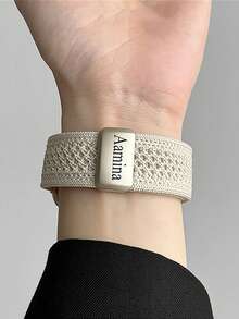 1pc Customizable Watch Band, Fashionable Breathable Nylon Woven Strap, Suitable For 49mm, 46mm, 45mm, 44mm, 42mm, 41mm, 40mm, 38mm; Magnetic Nylon Woven Watch Band, Suitable For 10/9/7/6/5/4/3/2/1, Adjustable - Valentine's Day And Mother's Day Gift, Personalized Customization, Birthday Surprise For Girlfriends - Multicolor - View 5