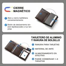 Carteras para Hombre Tarjetero, Billetera para Hombre RFID Bloqueo Antirrobo Tarjetero para Caballero Plegable, Con Bolsillo de Moneda Billetera para, Regalos para hombre - marrn - marrón - Ver 2