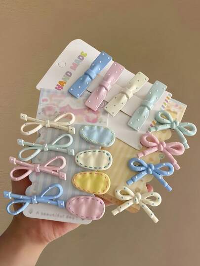 16pcs/Set Pastel Bowknot Hair Clips, Cute Bangs Clips - Suitable For Girls And Women, Soft & Sweet Style + Macaron Color Palette, Like Adding A "Cute Filter" To Your Hair, Suitable For Daily, School, Shopping, Dates And Other Occasions, Claw Clips, Hair Claws, Hair Slide, Hair Barrettes, Hair Accessories, Fall Fashion, Autumn, Winter Outfit For Women, Bows, Head Accessories