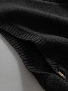 GIGOGOU Autumn Winter Women Knit Casual Sweater Vest Casual Top - Black - View 7