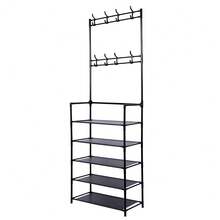 Integrated Shoe And Hat Rack For Entrance, Bedroom, Multi-Layer Space-Saving Household Rack For Shoes And Hats, Clothes Rack, Storage Shelf - trắng - Xem 5
