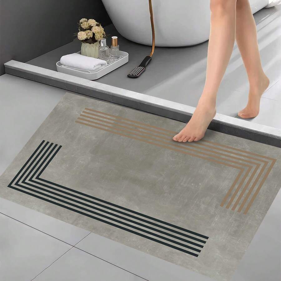 HERGESTELLT IN DER TÜRKEI. Türkischer Teppich mit digitalem Perlmutt-Print – AL4010. Weicher, waschbarer Teppich mit rutschfester Filzrückseite – Moderne, dekorative Bodenmatte, geeignet für Wohnzimmer, Schlafzimmer, Badezimmer, Flur oder Eingangsbereich – Erhältlich in 5 Größen (40*60, 50*120, 50*160, 50*80, 60*100 cm). Schnelltrocknend, saugfähig, weich und komfortabel. Geeignet für den Innen- und Außenbereich.