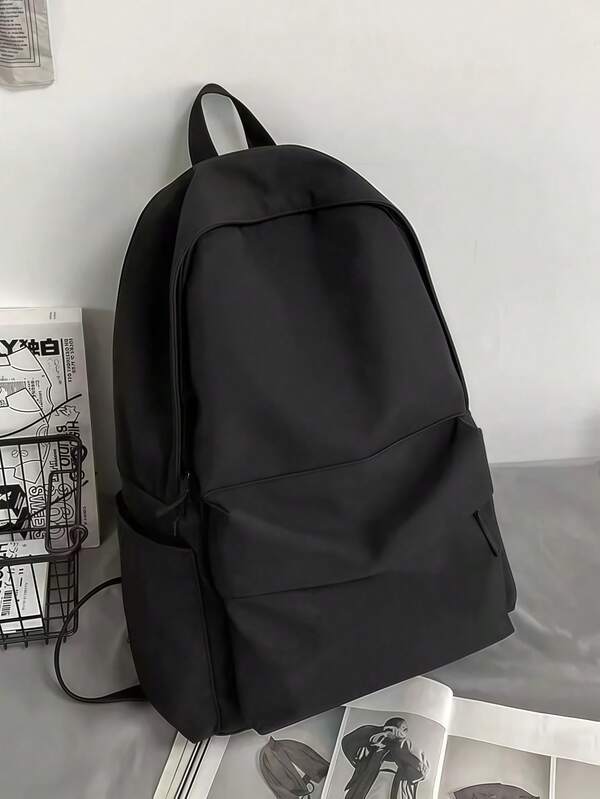 حقيبة ظهر كاجوال كبيرة السعة، بسيطة وأنيقة، مناسبة للتسوق، جيب أمامي وظيفي، حزام كتف قابل للتعديل، مثالية للمدرسة والعمل والموظفين، مع حجيرة للكمبيوتر المحمول، حقيبة ضرورية للخريف، مناسبة للبنين والبنات، الجامعة والمدارس الابتدائية والإعدادية والثانوية، للخارج والسفر والنزهات.