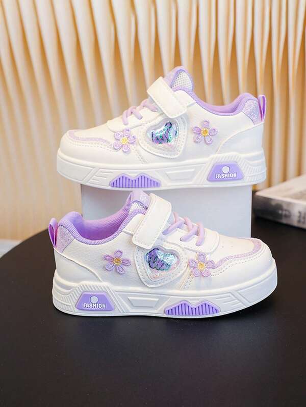 1 Pair Kids' Casual Sneakers, 2025 Spring/Autumn, Boys' Leisure Skate Shoes, New Low-Top Girls' White Shoes, Soft Sole Versatile Trainers