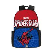 漫威蜘蛛侠双拉链背包，带可调节肩带，学生背包 - 彩色 - 查看 8