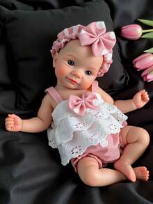 10 Zoll vollständiger Körper aus massivem Silikon, Süß Maddie Reborn Puppe, lebensecht als Neugeborenes Mädchen, für Kinder Weihnachtsgeschenke (anatomisch korrekt) - Silikonpuppe - Übersicht 8