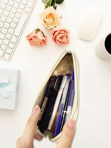 حقيبة قلم جلدية ذات لون أحادي بسيطة، سعة كبيرة، علبة قرطاسية مدرسية فاخرة وصغيرة الحجم، شعار مخصص، ضروريات العودة إلى المدرسة، لوازم مدرسية، متعددة الوظائف، زخرفية، قابلة لإعادة الاستخدام، حديثة، ملونة، جميلة، عتيقة، كرتونية، كاواييي، مخصصة، فريدة من نوعها، مناسبة للعمل/المكتب، مناسبة للاستخدام المدرسي