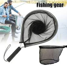 Accesorios de pesca calientes, artículos de pesca con mosca, red de aterrizaje con mango resistente a la corrosión, malla sin nudos, regalo para amigos y familiares - Negro - Ver 2
