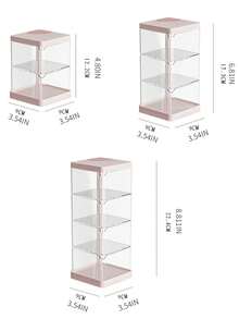 1pc Children's Room Rotating Desktop Storage Box, 2-Layer 3-Compartment Dust-Proof Hair Clip Organizer