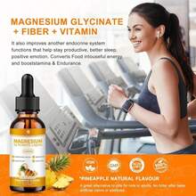 (2 Pack) Magnesium Glycinate Liquid Drops With Cellulose Fiber, Vitamin B6, C, D, Zinc, Magnesium,For Sleep, Nerve, Energy, Muscle, Bone, Calm &Amp; Digestion, High Absorption, 4 Fl Oz - Flavor Name B - View 6