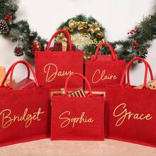 1PC Personalized Red Christmas Gift Bags, Customizable Storage Party Bags For Weddings, Anniversaries, Birthdays, Housewarming And Holiday Gifts, Multipurpose Gift Pouch For Bride And Groom - Red - View 2