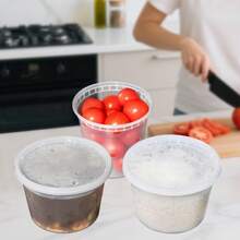 45 Sets Of Transparent Plastic Storage Containers With Lids [8/16/24/32 Ounces], For Food Storage, Made Of PP Material, Heat-Resistant Soup Cups, Leak-Proof, Microwaveable, Reusable, Suitable For Holding Fruits, Snacks, Vegetables, Noodles, Rice Soup, Suitable For Family Gatherings, Restaurants, Catering Services, And Halloween And Christmas Parties., Home Decor, Party & Christmas Storage - 45 Sets - 查看 4