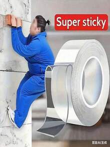 1pc Super Strong Double-Sided Transparent Tape, Waterproof And Reusable Clear Double-Sided Tape, Suitable For Kitchen And Bathroom Items - Transparent - View 4