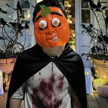 Halloween Horror Pumpkin Mask- - Orange - View 3