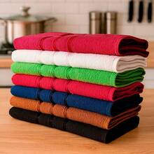 Toalha de Banho Kit 10 Peças 70x120cm 230g/m² Macia com Costuras Reforçadas Atacado - Azul - Visão 7