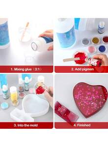 DIY Crystal Epoxy Resin Mold Love Photo Frame Silicone Mold - 白色 - 查看 11