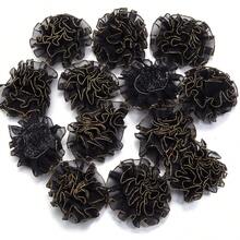 10 pièces Fleurs de Chiffon Œillet Bordées d'Or 5cm, Grande Taille, Accessoires de Décoration de Vêtements, Matériaux DIY pour Pinces à Cheveux, Fleurs de Décoration pour Sacs, Chaussures, Chapeaux, Décoration Maison, Décoration d'Emballage Cadeau, Fournitures Artisanales Fête des Mères, Options Multicolores