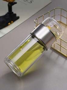 1个玻璃茶漏瓶，双层玻璃水瓶带过滤器，散装茶叶浸泡器，便携式泡茶器，硼硅玻璃材质，防漏，独立茶叶隔层，适用于冷热饮，旅行、办公、居家使用，成人健康礼品 - 彩色 - 查看 6