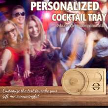 1pc Personalized Salt-Rimmed Bartender Tools, Wooden Cocktail Seasoning Tray-Laser Engraved Name-Suitable For Parties, Bars, Cocktail Receptions - A2-customized Letters and Text - View 6