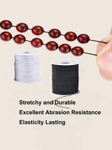 1/2/3 Dây đàn hồi cho vòng tay, Dây vòng tay bền 1 mm dài 330 feet, Dây đàn hồi co giãn để làm đồ trang sức, vòng cổ và hạt cườm - Nhiều màu - Xem 8
