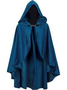 Fairy Hooded Cloak Renaissance Costume, Medieval Wizard Witch Cape, Enchanted Forest Cosplay Cape - màu đen - Xem 6