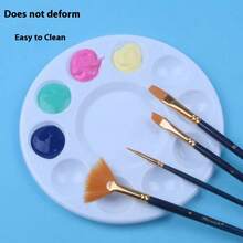 5/10/15PCS Paint Tray Palettes White Circular Plastic Paint Trays For Students To Draw In School Projects Or Art Classes, Return To School, School Supplies, Household Items - White - View 2