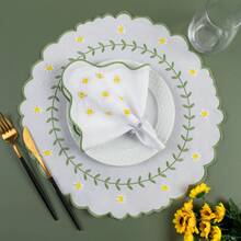 Placemat Kit, Embroidered Placemat, Round/Rectangular Table Placemat And Napkins - Daisy - View 5