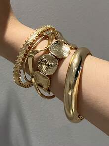 6/1 Set Elegant Resin Round Disc Braided Rope Bracelet, Fashionable & Chic Accessory For Women, Suitable For Vacation, Party, Date, Evening, Travel, Daily Wear