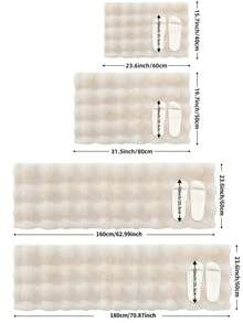 1 件 - 米色柔软现代室内大号毛茸茸地毯，几何简约蓬松浴室垫，防滑背衬，可机洗，客厅、梳妆台、浴缸、淋浴间、水槽 - 家居装饰 家居浴室装饰 地毯 户外地毯 门垫 秋季装饰 浴室配件 返校入口装饰 - 米色 - 查看 3