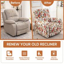 Stretch Recliner Chair Cover 3-Pieces Recliner Covers For Recliner Chair With Pockets Soft Jacquard Reclining Chair Cover Furniture Protector With Elastic Straps Bottom (1 Seater) - Lush - View 7