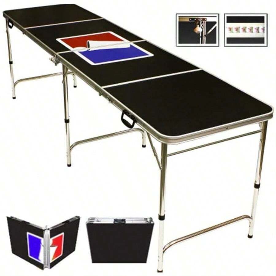 GoPong esa de Beer Pong portable / plegable de 8 pies (Color Negro