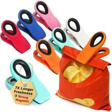 - Chip Clips, Magnetic, 6 Pack, Bag Clips, Chips, Food Packages, Fridge
