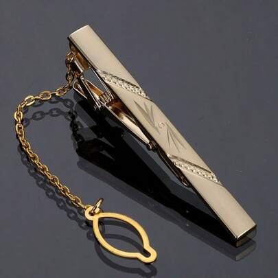 1 件优雅金色花卉领带夹，男士款，“我爱你”领带夹，适合男士婚礼、正式场合、商务着装。