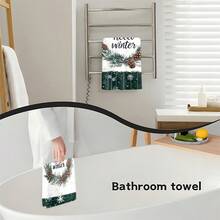 1 set/2 piezas/100 piezas Paños de cocina y paños de platos con diseño de piña y lazo de invierno, adecuados para decoración de interiores en restaurantes, cocinas y baños, decoración de fiestas, regalos festivos, como regalo