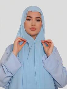 1 chiếc khăn trùm đầu quấn nhanh có móc nam châm, khăn choàng voan kết hợp lớp lót dệt kim Jersey, khăn trùm đầu quấn nhanh 3 trong 1, vải voan mềm mại và thoáng khí, thích hợp mặc hàng ngày, lễ hội, cầu nguyện, hành hương, khăn choàng abaya cho nữ mặc khi đi dự tiệc - khăn trùm đầu tức thì - Xem 9