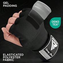 Gel Boxing Hand Wraps Inner Gloves Men Women, Quick 100cm Long Wrist Straps, Elasticated Padded Fist Under Mitts, Muay Thai Kickboxing Martial Arts Punching Training Bandages