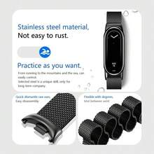 Metal Strap For Mi Band 8 9 10 Bracelet With TPU Case Screen Soft Protector Milanese Magnetic Loop Replacement Watchband - Compatible With Xiaomi Mi Band 10 - View 3