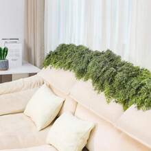 Guirnalda artificial de cedro suave de 182.88 cm, follaje verde flexible de goma de pino premium, centro de chimenea, decoración de mesa de comedor larga, ideal para decoraciones de boda, fiesta y hogar de temporada, enredadera de ciprés sin contenedor para la sala de estar - Paquete de 1