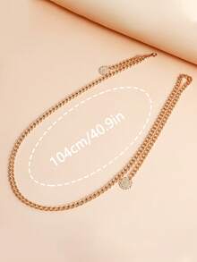 1pc Customized Letter Text Women's Intimate Accessory, Simple Single-Layer Body Chain Thick Aluminum Chain Body Chain Waist Chain, Personalized Punk Resort Hottie, Suitable For Customized Text, Party Wear